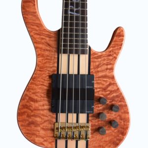 Custom Denver Elite Quilted Maple 5 String Bass Ebony Finger Ramp