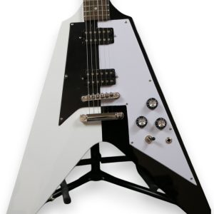 Custom Crown Rudolf Flying V Black White Guitar