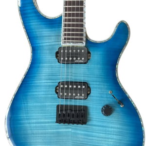 Custom Onyx Regius Blue Burst Flame Maple 8 String Guitar