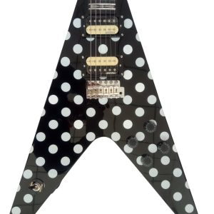 Alternative view of Custom Crown Randy Rhoads I Flying V Black Polka Dots Electric Guitar