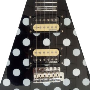 Custom Crown Randy Rhoads I Flying V Black Polka Dots Electric Guitar