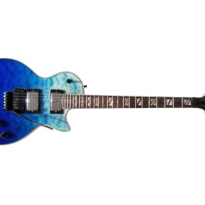 Alternative view of Custom Crown Quilted Maple Aqua Blue Locking Tremolo Guitar