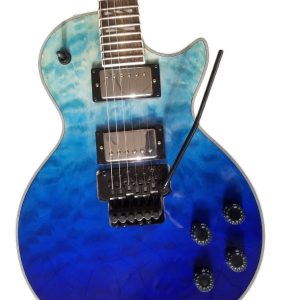 Custom Crown Quilted Maple Aqua Blue Locking Tremolo Guitar