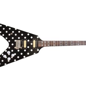 Alternative view of Custom Crown Randy Rhoads Flying V Black Polka Dots Electric Guitar