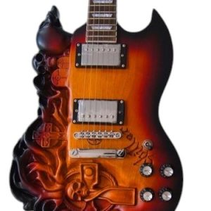 Custom Crown SG Carved Skull Sunburst Guitar