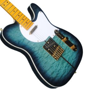 Alternative view of Custom Regent Merle Tuff Dog Aqua Blue Burst Guitar
