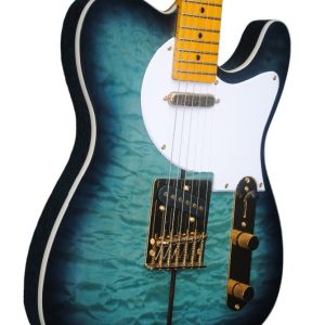 Custom Regent Merle Tuff Dog Aqua Blue Burst Guitar