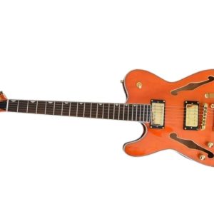 Alternative view of Custom Regent Paul Waller Arch Top Orange Bigsby Fhole Guitar