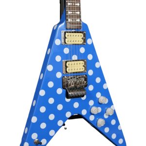 Custom Crown Randy Rhoads Flying V Blue Polka Dots Guitar