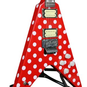 Custom Crown Randy Rhoads Flying V Red Polka Dots Guitar