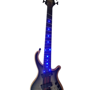 Custom Onyx Patriot Fan Fret Flame Maple 6 String Bass