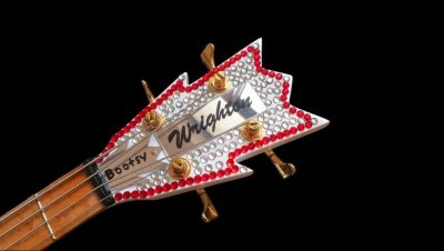 Custom Aurelius Red Bootsy Space 4 String Bass MEC Pickups Option - Image 5