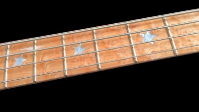 Custom Aurelius Red Bootsy Space 4 String Bass MEC Pickups Option - Image 6