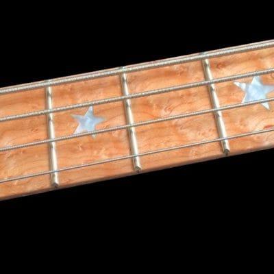 Custom Aurelius Red Bootsy Space 4 String Bass MEC Pickups Option - Image 6