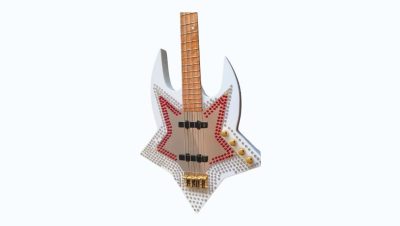 Custom Aurelius Red Bootsy Space 4 String Bass MEC Pickups Option