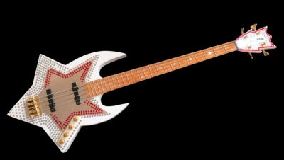 Custom Aurelius Red Bootsy Space 4 String Bass MEC Pickups Option - Image 9
