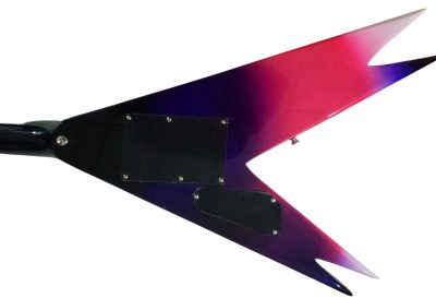 Custom Silverpine Vinnie Vincent Flying Double V Purple Pink Guitar - Image 3