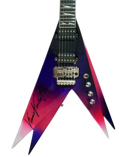 Custom Silverpine Vinnie Vincent Flying Double V Purple Pink Guitar