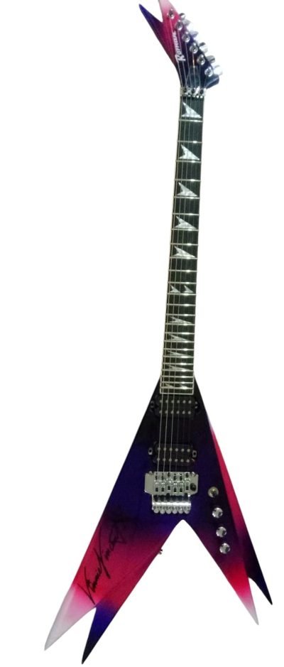 Custom Silverpine Vinnie Vincent Flying Double V Purple Pink Guitar - Image 8