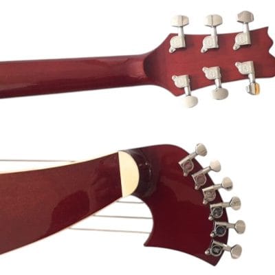 Custom Eclipse Harp Double Neck Acoustic Electric Guitar - Image 4