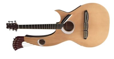 Custom Eclipse Harp Double Neck Acoustic Electric Guitar - Image 7