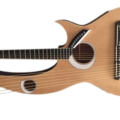 Custom Eclipse Harp Double Neck Acoustic Electric Guitar - Image 7