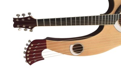 Custom Eclipse Harp Double Neck Acoustic Electric Guitar - Image 8