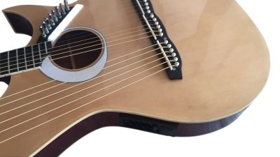 Custom Eclipse Harp Double Neck Acoustic Electric Guitar - Image 9