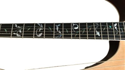 Custom Eclipse Harp Double Neck Tree of Life Inlay Acoustic Electric Guitar - Image 5