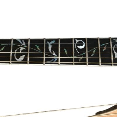 Custom Eclipse Harp Double Neck Tree of Life Inlay Acoustic Electric Guitar - Image 5