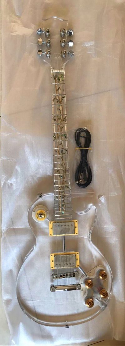 Custom Crown Plexiglass Acrylic Tree of Life Inlay Guitar - Image 8