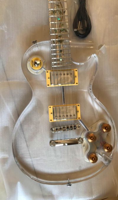 Custom Crown Plexiglass Acrylic Tree of Life Inlay Guitar - Image 7