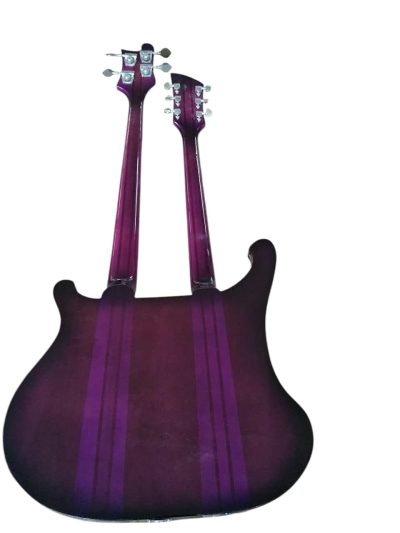 Custom Nova 4003 Double Neck Purple 4 String Bass 6 String Guitar - Image 9