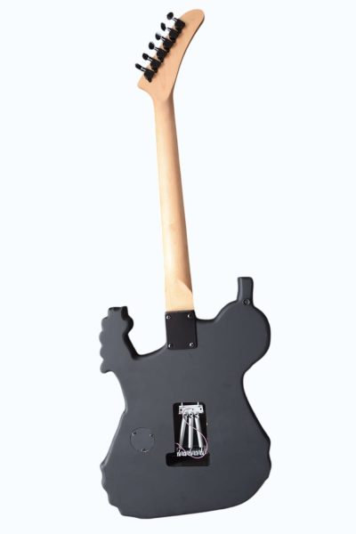 Custom Obsidian Carved Skull and Bones Electric Guitar - Image 7