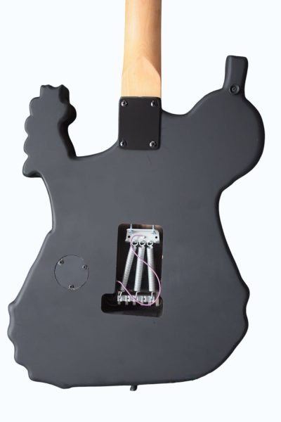 Custom Obsidian Carved Skull and Bones Electric Guitar - Image 8