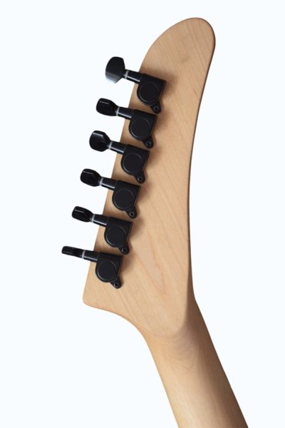 Custom Obsidian Carved Skull and Bones Electric Guitar - Image 9