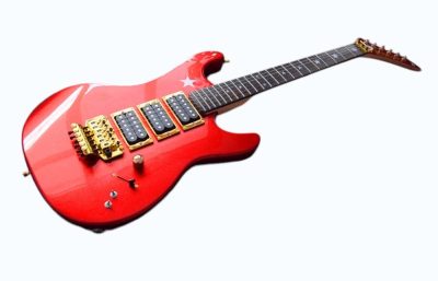Custom Cinder Richie Sambora Jersey Star Alpine Candy Red Electric Guitar Three Humbucker Pickups - Image 8