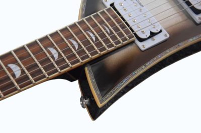 Custom Tribal Black Burst Moonsault Electric Guitar - Image 8