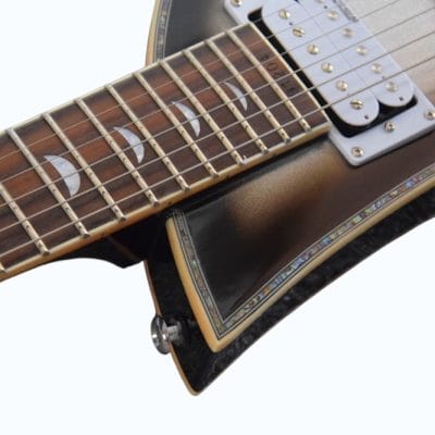 Custom Tribal Black Burst Moonsault Electric Guitar - Image 8
