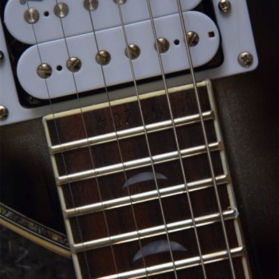 Custom Tribal Black Burst Moonsault Electric Guitar - Image 12