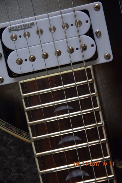 Custom Tribal Black Burst Moonsault Electric Guitar - Image 12