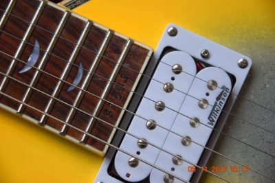 Custom Tribal Yellow Burst Moonsault Electric Guitar - Image 7