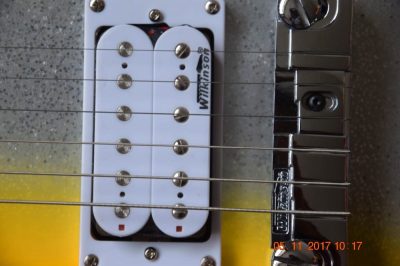 Custom Tribal Yellow Burst Moonsault Electric Guitar - Image 8