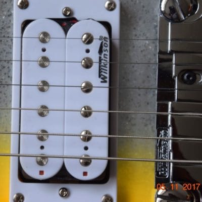 Custom Tribal Yellow Burst Moonsault Electric Guitar - Image 8