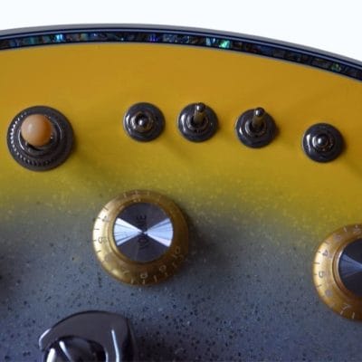Custom Tribal Yellow Burst Moonsault Electric Guitar - Image 10