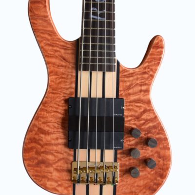 Custom Denver Elite Quilted Maple 5 String Bass Ebony Finger Ramp