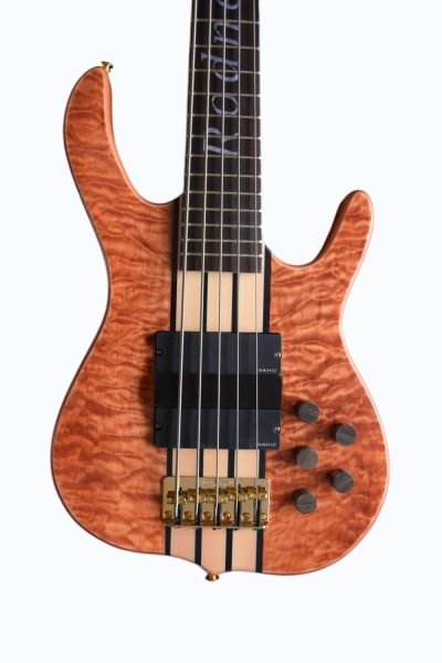 Custom Denver Smith Elite Quilted Maple 5 String Bass Ebony Finger Ramp