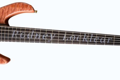 Custom Denver Smith Elite Quilted Maple 5 String Bass Ebony Finger Ramp - Image 4