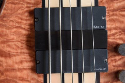 Custom Denver Smith Elite Quilted Maple 5 String Bass Ebony Finger Ramp - Image 8