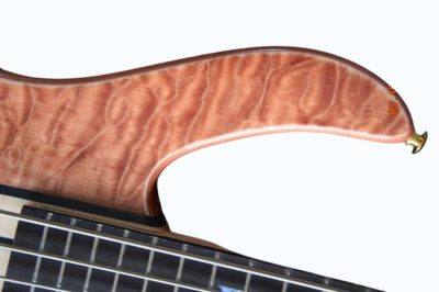 Custom Denver Smith Elite Quilted Maple 5 String Bass Ebony Finger Ramp - Image 10